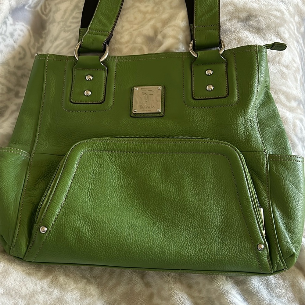 Tignanello Green Leather Satchel